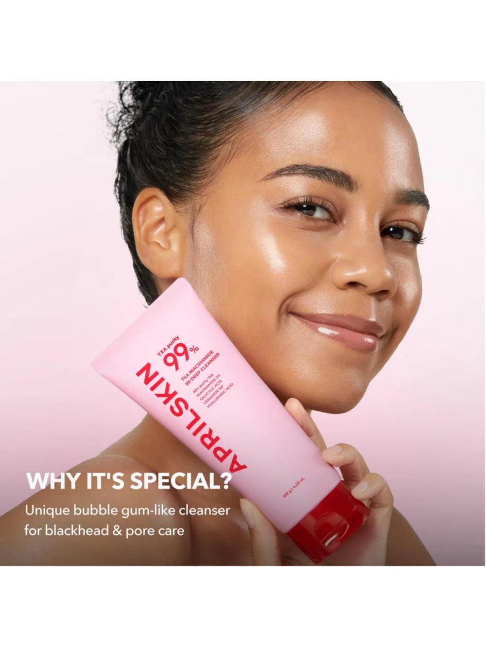 APRILSKIN TXA 99 Niacinamide Pink Bubblegum Deep Facial Cleanser